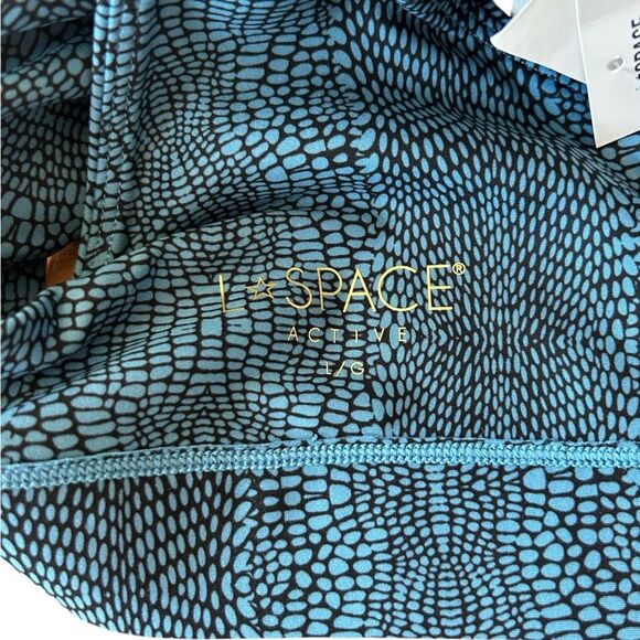 L*Space Active Women’s L Do The Twist Sports Bra Teal Blue Croc Print Padded New - Picture 5 of 10